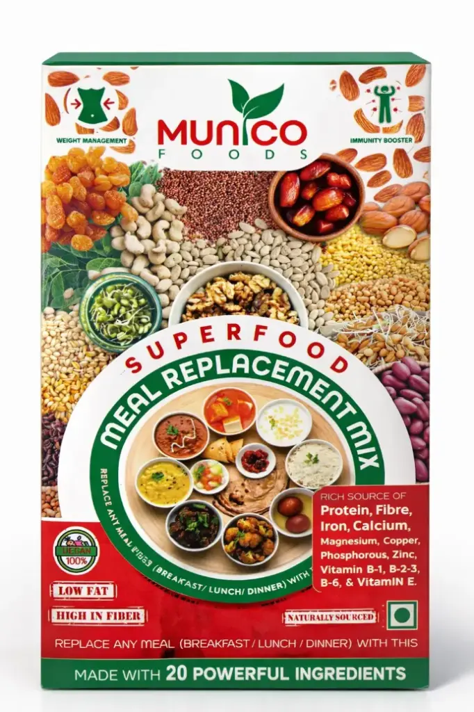 Munico Millet Based Meal Replacement Mix Powder | Natural Balanced Nutrition | No Artificial Ingredients | 400g (Pack of 6)