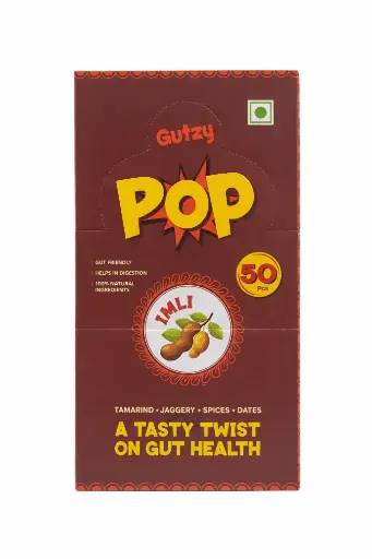 Gutzy Pop Imli Candy – Tamarind Flavoured Candy (50 Pcs | Pack of 2)