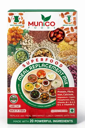 Munico Millet Based Meal Replacement Mix Powder | Natural Balanced Nutrition | No Artificial Ingredients | 400g (Pack of 6)